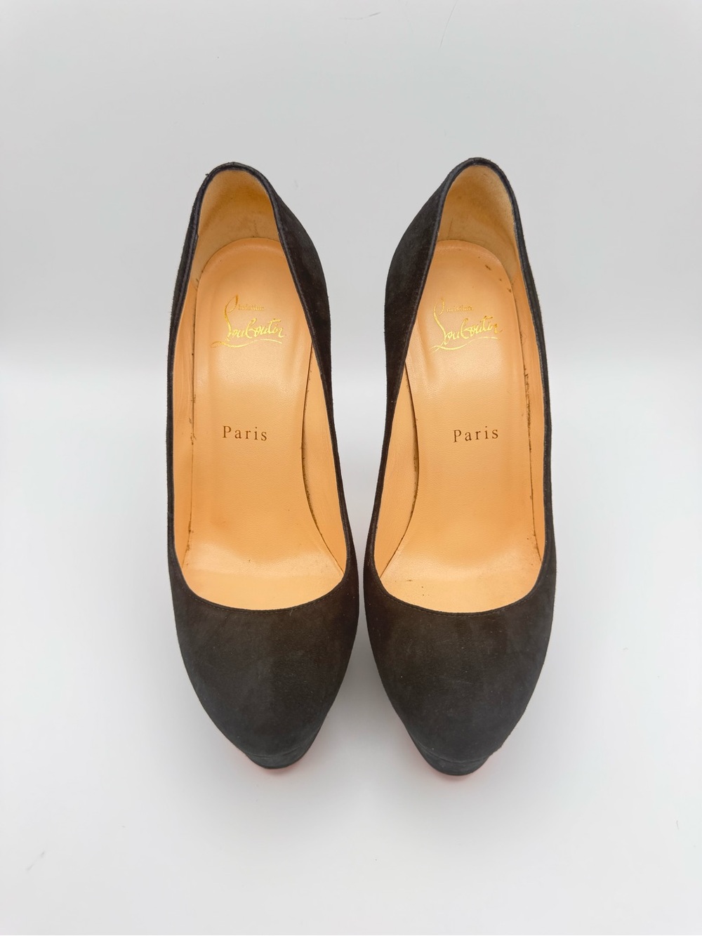 Christian Louboutin Bibi 140 Black Suede Platform Pumps EU 36.5 - Picture 2 of 7